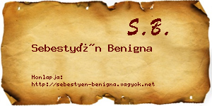 Sebestyén Benigna névjegykártya